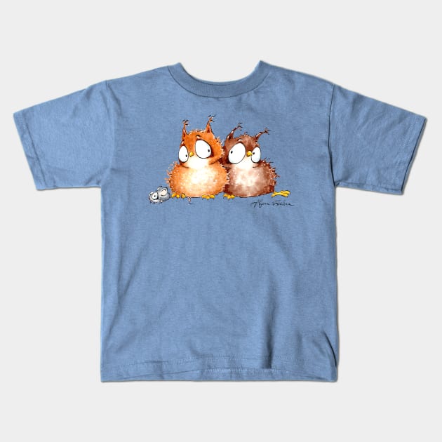 Owls in love Kids T-Shirt by Alyona Shilina